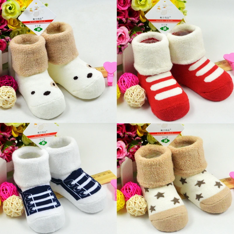Зимние хлопковые детские носки для новорожденных |