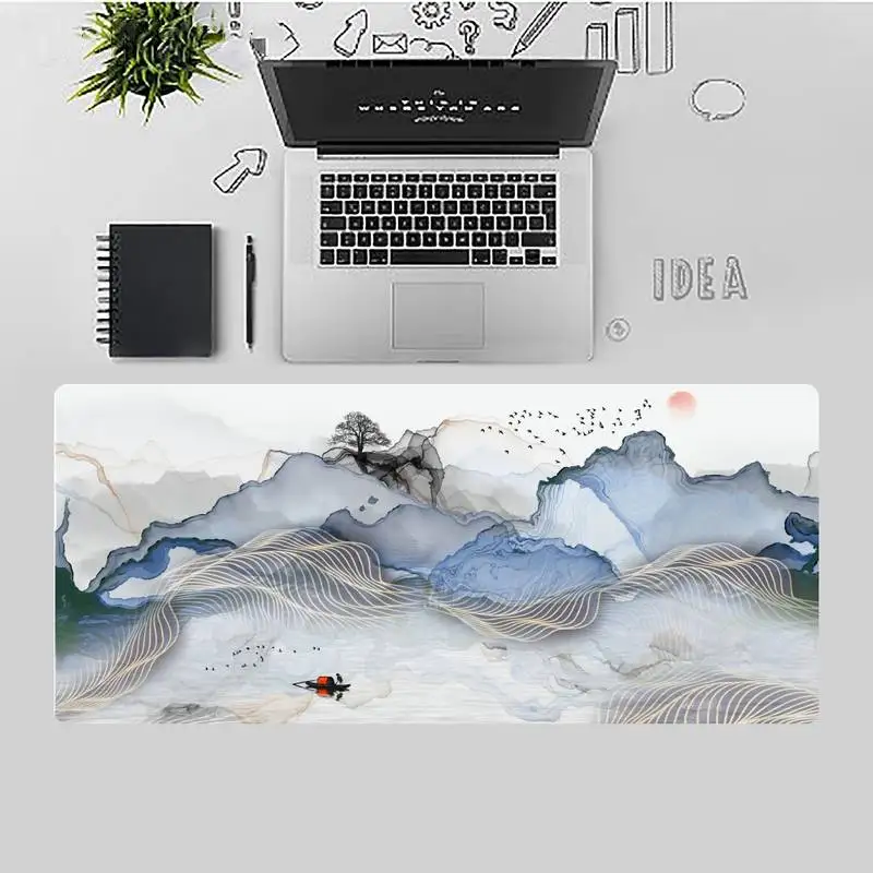 

Chinese style minimalist art Rubber Desktop Mousepad Desk Table Protect Game Office Work Mouse Mat pad Non-slip Laptop Cushion