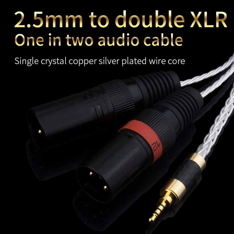 Аудиокабель с серебряным покрытием Hi-Fi 2 5 мм TRRS сбалансированный к XLR мужскому