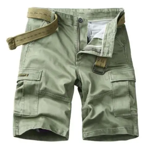 army green Летние мужские повседневные шорты Карго с несколькими карманами, короткие брюки, мужские армейские шорты, мужские пляжные шорты для мальчиков, XXXXL - Цвет: army green