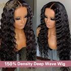 Парик 30 дюймов с глубокой волной, 13x4, парики из человеческих волос на сетке спереди для женщин, предварительно выщипанные отбеленные узлы, парики с глубокой кудрявой застежкой на сетке MISNEY