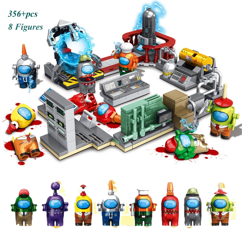 

356Pcs Amongs Game Star Space Orangutan Dinosaur Alien Lime DIY Building Blocks Cute Briks TOY for Child Christmas GIFT