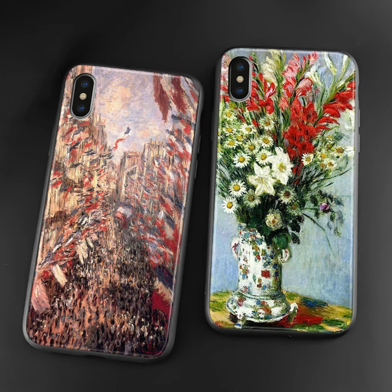 Мягкий силиконовый чехол для телефона Monet с подсолнухами пейзажем