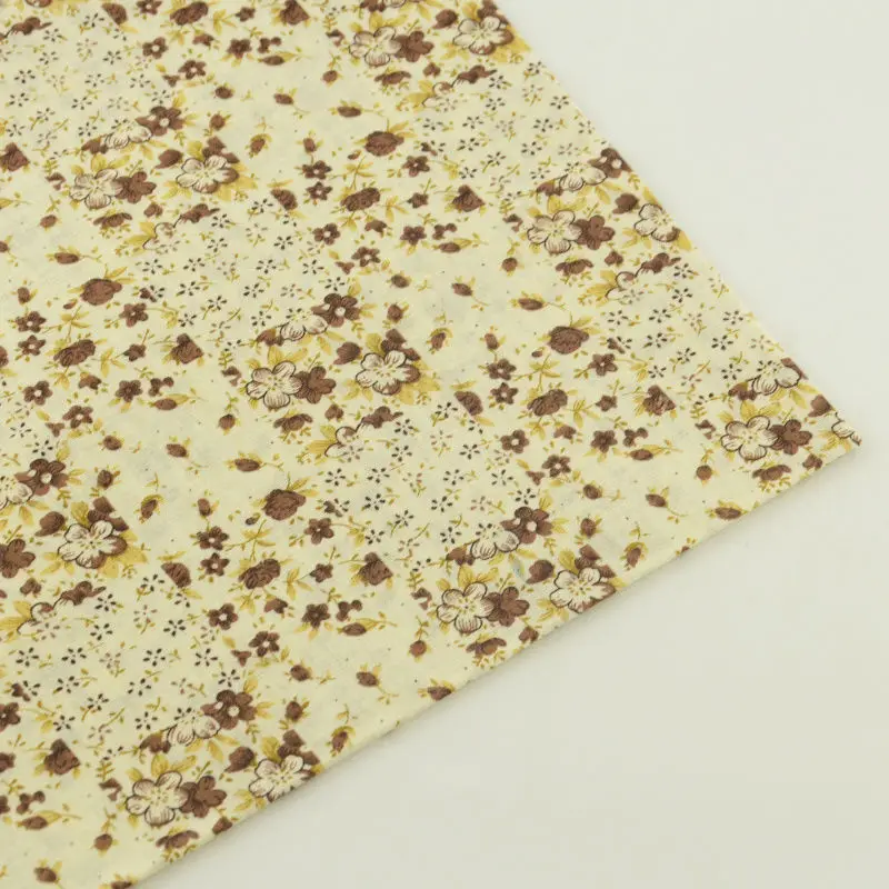 Принт коричневый и желтый цветочный дизайн жир четверть ремесла для куклы одежда