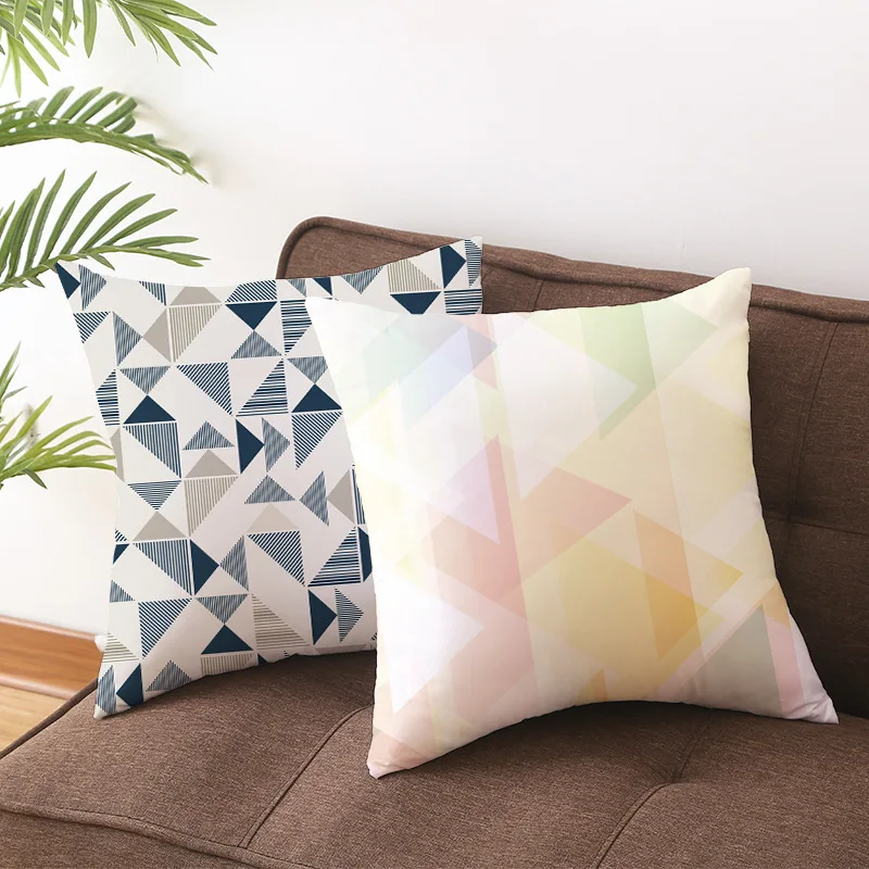 Geometric Prism Cushion Cover Pillow case Polyester Velvet Home Decortion Colorful Sofa Car Throw Pillows Covers 45x45cm | Дом и сад