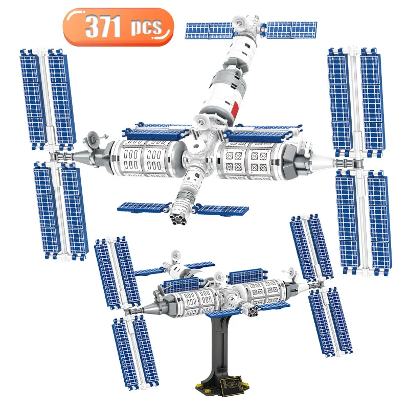 

371 шт., Детский конструктор «Авиационная космическая станция»