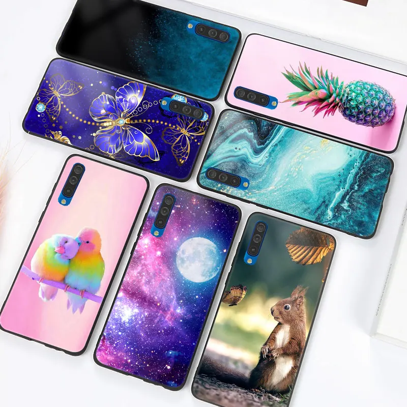 Чехол для samsung A50 A10 A20 A20e A30 A40 A70 чехол силиконовый мягкий чехол Яркий глянцевый чехол