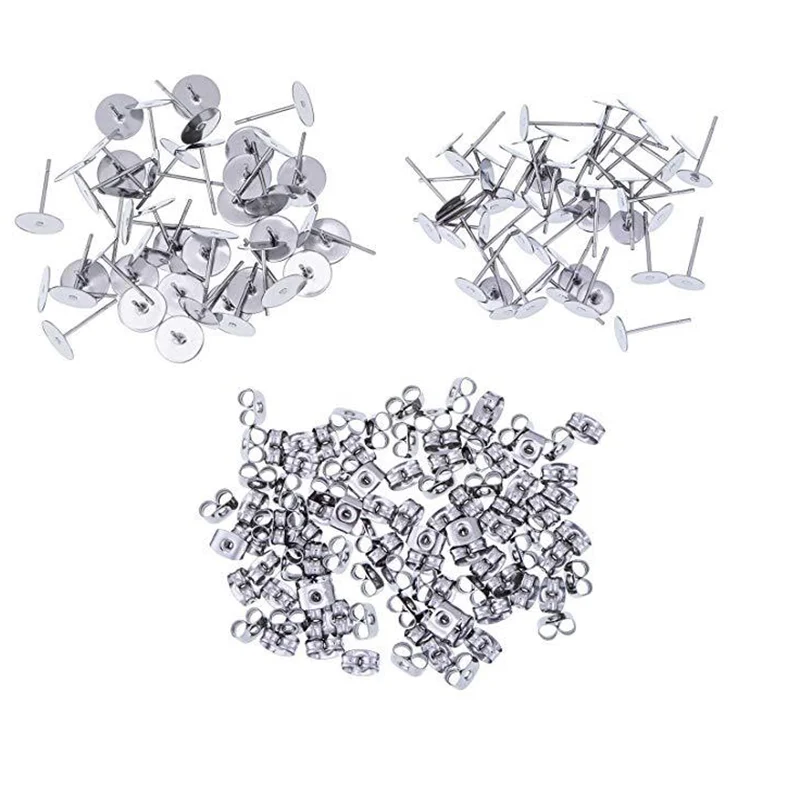 Пустая основа для сережек-гвоздиков пустая из нержавеющей стали с кабошоном 3-12