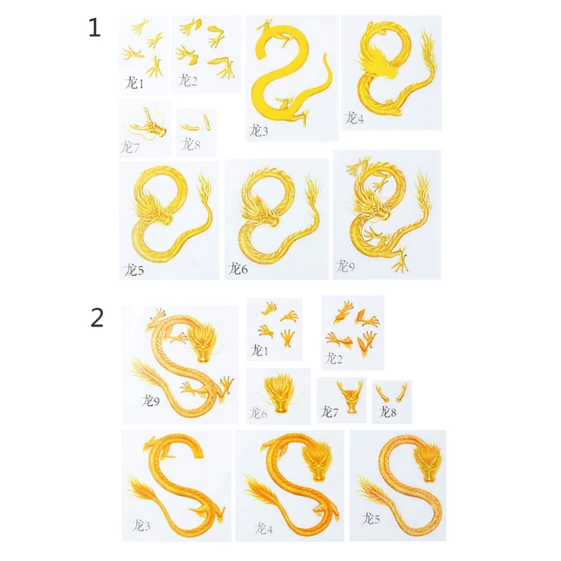 

9Pcs Vivid Chinese Golden Dragon Film Stickers Resin Art Craft Fillings Resin Painting Making Dragon Resin Art Fillers