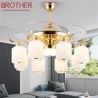 BROTHER Ceiling Fan Light Invisible Luxury Lamp With Remote Control Modern LED Gold For Home Living Room