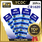YCDC 20шт долговечная оптовая торговля CR1620 1620 ECR1620 KCR1620 BR1620 Кнопочная батарея 3В вольт CR1620 литий-ионная монетная батарея