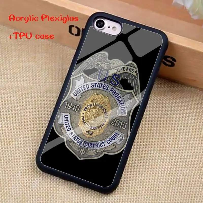 

Police badge Phone Case For iphone 11 Pro Max X XR XS SE 2020 6S 7 8 Plus Acrylic Plexiglass TPU phone case