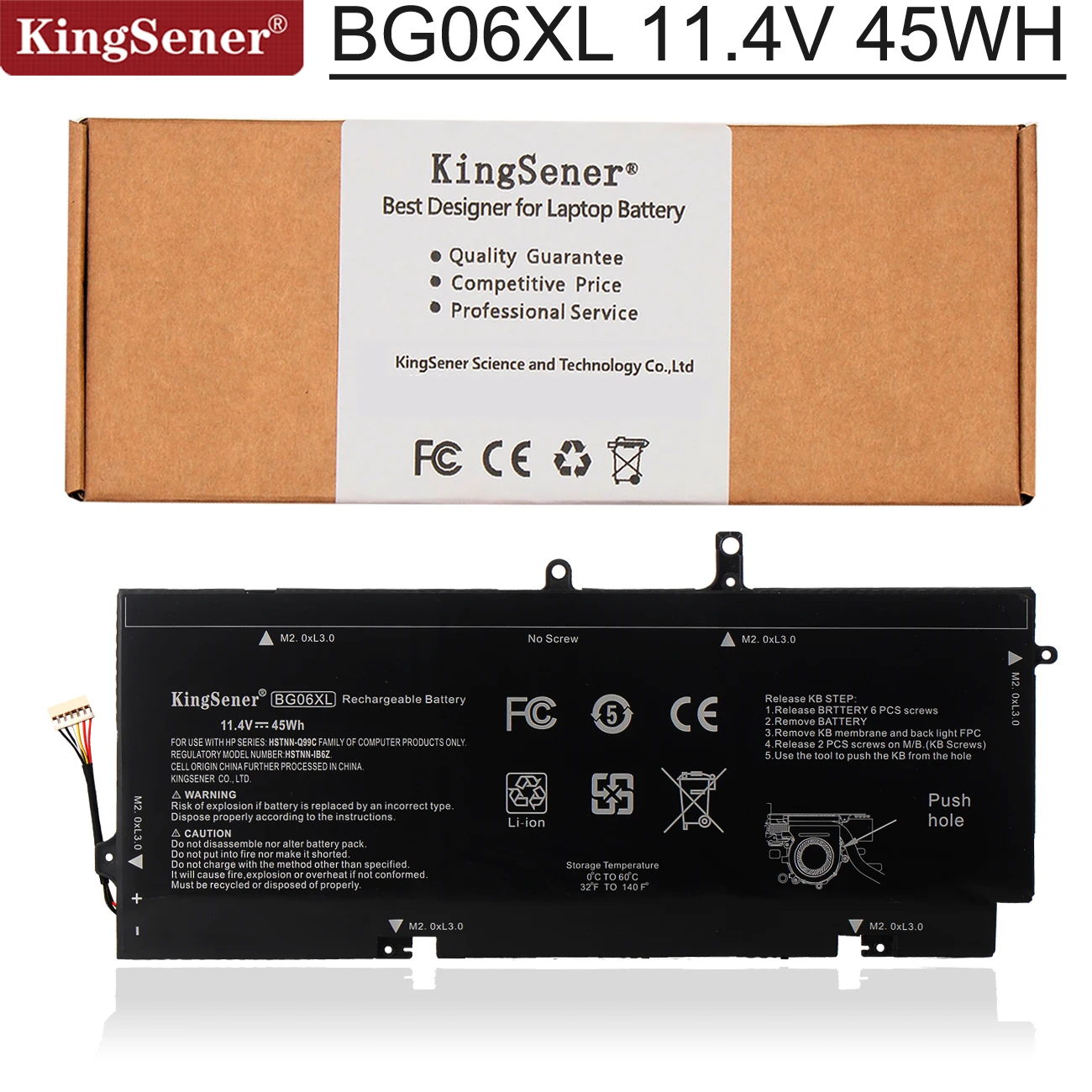 KingSener BG06XL HP için batarya EliteBook 1040 G3 (P4P90PT) BG06XL HSTNN-Q99C HSTNN-IB6Z 804175-1B1 804175-1C1 804175-181 45WH