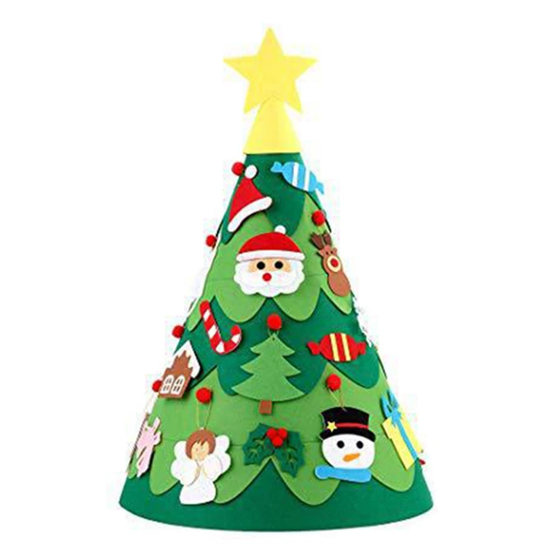 

Войлочная Рождественская елка «сделай сам», снеговик с украшениями, искусственная Рождественская елка, детские игрушки, украшение для рожд...