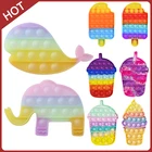 Силиконовый мультяшный Блестящий слон пузырьковый простой диммер для детей и взрослых