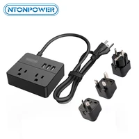 ntonpower travel universal adapter with 2 outlets 3usb plug portable charging station for cruise ships business trip home office