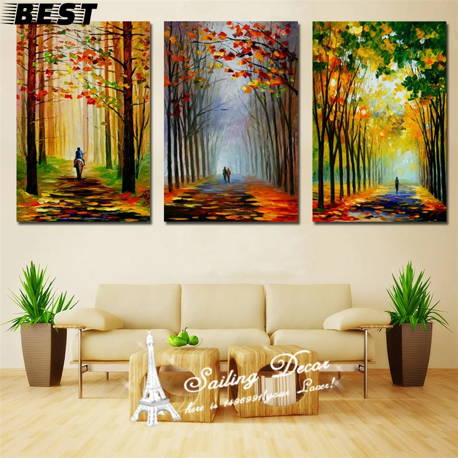

3 Pieces Canvas Painting On The Wall Home Decor Canvas Pictures For Living Room Tree Lights With Ones Umbrella