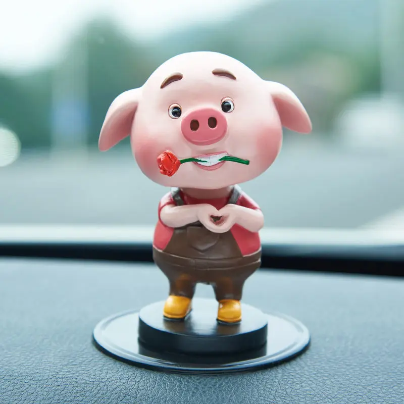 

Shaking his head, cute piggy, car interior decorations, car interior center console, personalized decorations