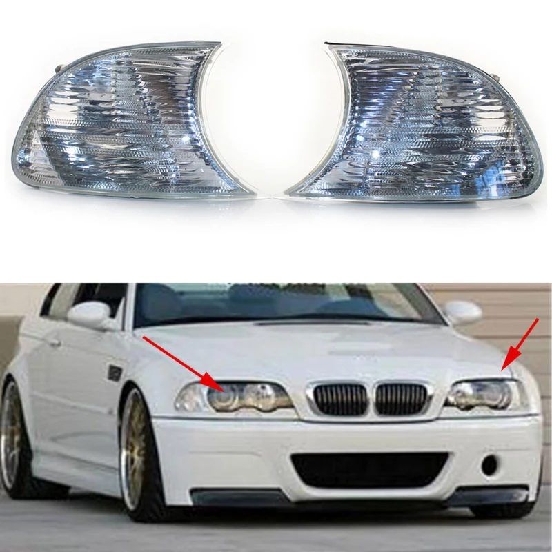 

Automotive Corner Lights Bright LED Turn Signal Lamps Left 63126904307 Right 63126904308 for 3 Series E46 1998-2001