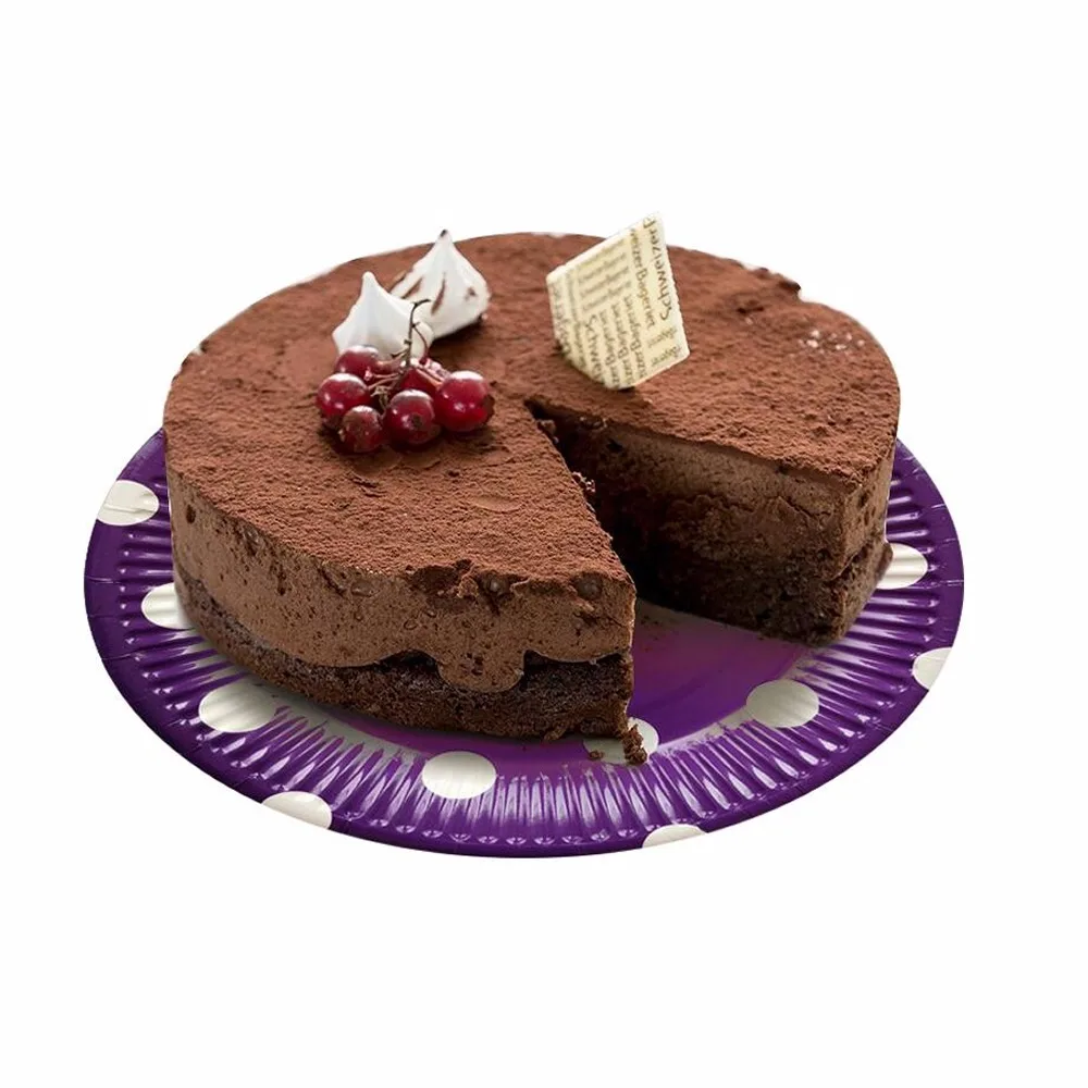 10 шт. одноразовые бумажные тарелки в горошек 7 дюймов|Блюдца и тарелки| |