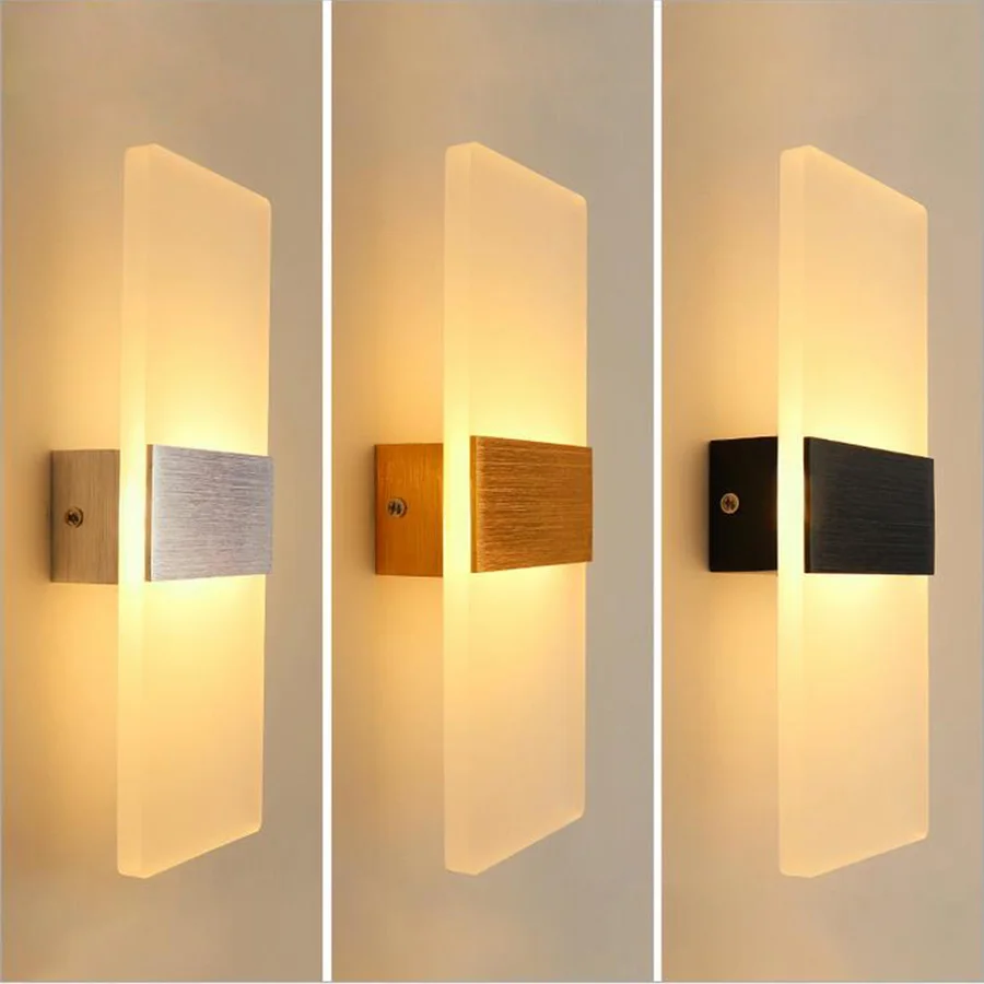 

Hot Selling Aisle LED Wall Lamp Bedside Lights Living Room Hotel Corridor Acrylic LED Sconce Light AC110V 220V Bedroom Lighting