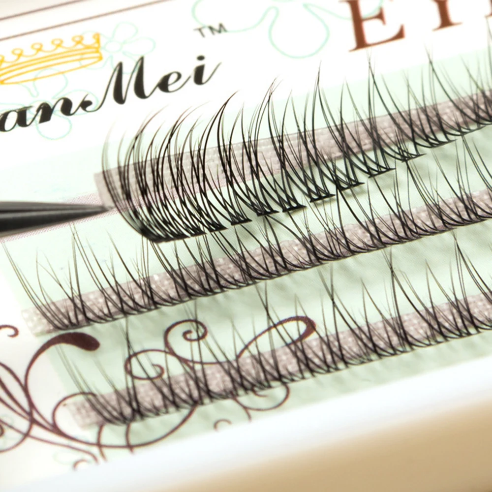 

Натуральные густые индивидуальное наращивание ресниц ручной работы накладные ресницы C в форме рыбьего хвоста Curl кластера, ненатуральные И...