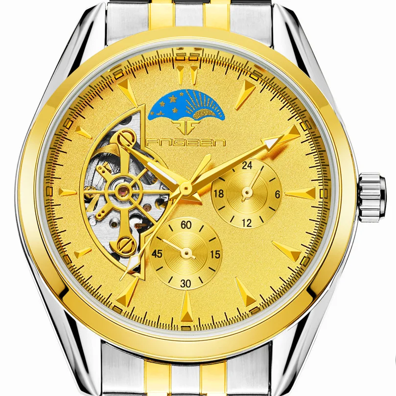 2019 Для мужчин часы Скелетон Мужские автоматические механические