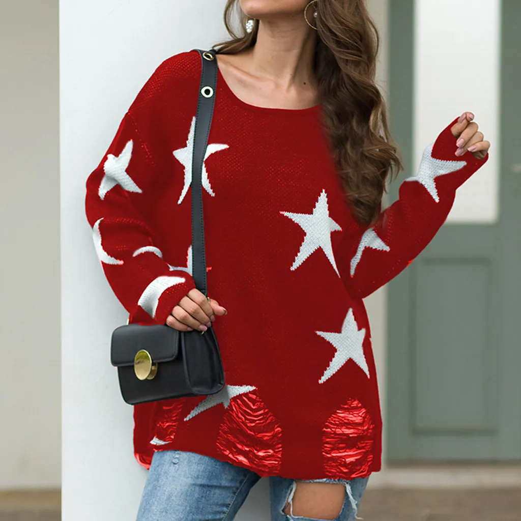 Однотонный Повседневный свитер с круглым вырезом на плече roupas Femininas Tricot Femme