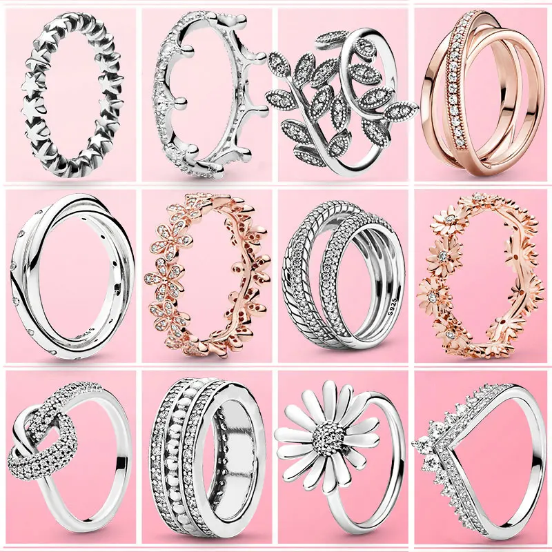 Лидер продаж 925 Стерлинговое Серебро ромашка kольцо в форме цветка для женщин