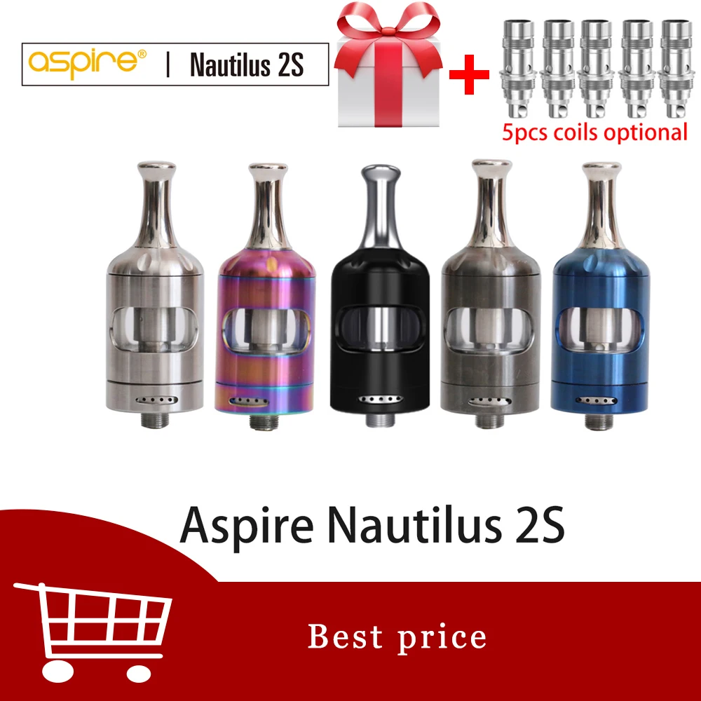 Бесплатный подарок Aspire Nautilus 2s бак TPD 2 мл испаритель распылитель Топ наполнение MTL