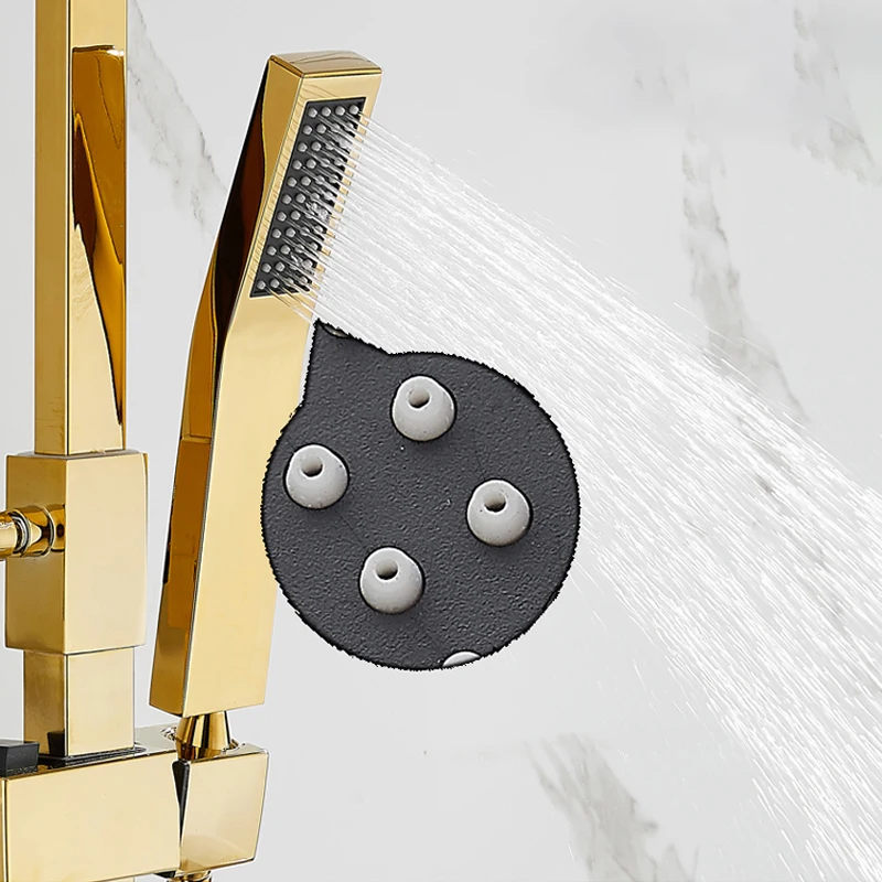 Золотая Душевая система для ванны набор цифровых смесителей от дождя смеситель