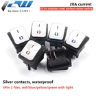 4-контактная лампа KCD4 из нержавеющей стали, водонепроницаемый выключатель для лодки, большой ток, флип-пластина, 1 шт.