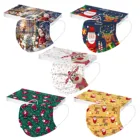 50 шт. рождественские защитные маски с принтом для защиты, дышащая маска, одноразовая маска для рта с петлями для ушей, детская маска для косплея