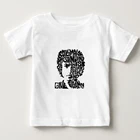 Детская футболка из 100% хлопка с принтом Боба Дилана, Повседневная футболка с круглым вырезом, футболки с коротким рукавом, рубашка для мальчиков и девочек, лето 2020, топ, ткань