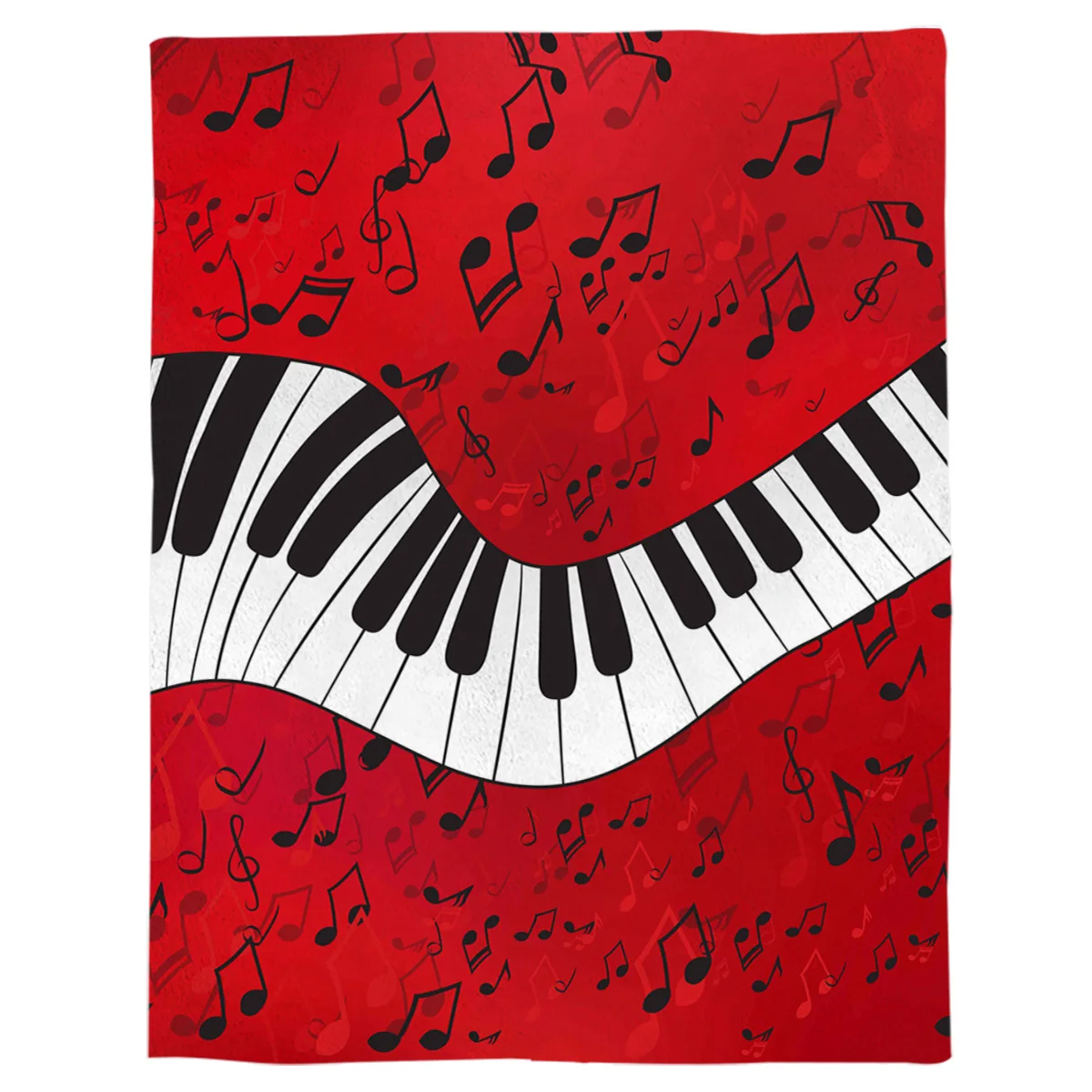

Piano Music Note Red Throw Blanket Portable Soft Bedspread Microfiber Flannel Blankets for Beds