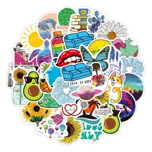 50 шт., водонепроницаемые наклейки для ноутбука, скейтборда, чемодана, холодильника