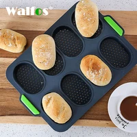 walfos 8 cavity bread mold silicone baking toast moulds home cake food grade french bread biscuit molds