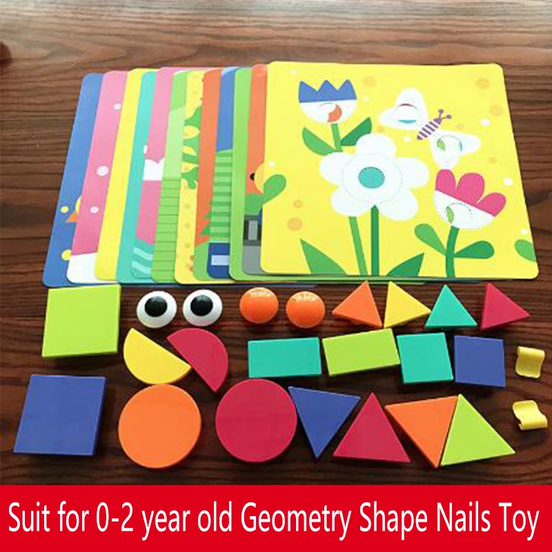 Дети творческие геометрические формы Соответствующие грибы ногти Кнопка игра