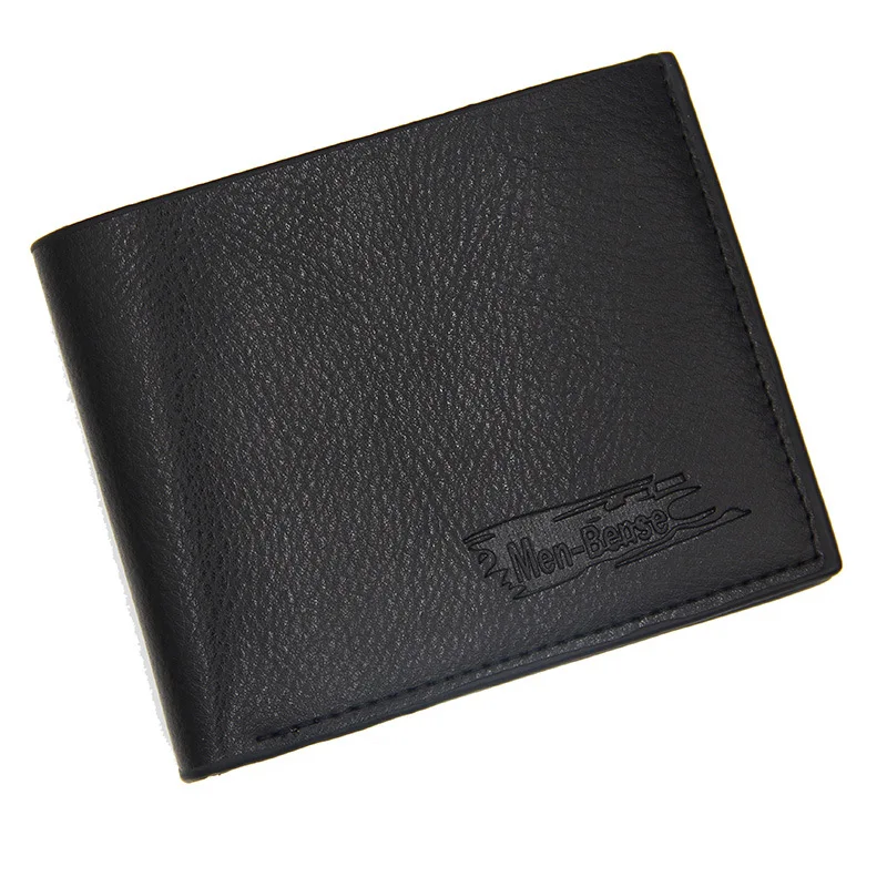 New Men's Wallet Short Leather Solid Luxury Thin Lychee Pattern Purses Credit Card Holder Business Male Purse |