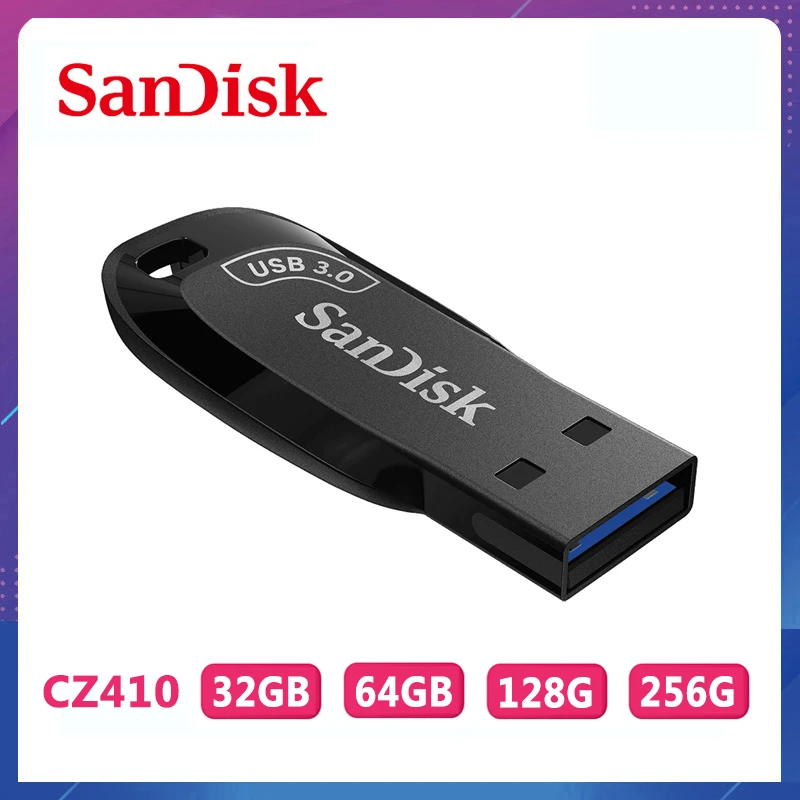 

100% Original SanDisk USB 3.0 USB Flash Drive CZ410 256GB 128GB 64GB 32GB Pen Drive Black U Disk Mini Pendrive Memory Stick