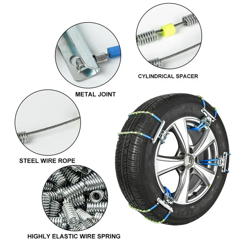 HiMISS Car Tyre Winter Roadway Safety Tire Snow Adjustable Anti-skid Double Snap Skid Wheel Chains | Автомобили и мотоциклы