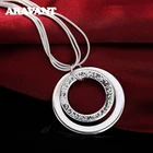 Многослойное ожерелье для женщин с двойным круглым кольцом, серебро 925 пробы, серебрянное ювелирное ожерелье