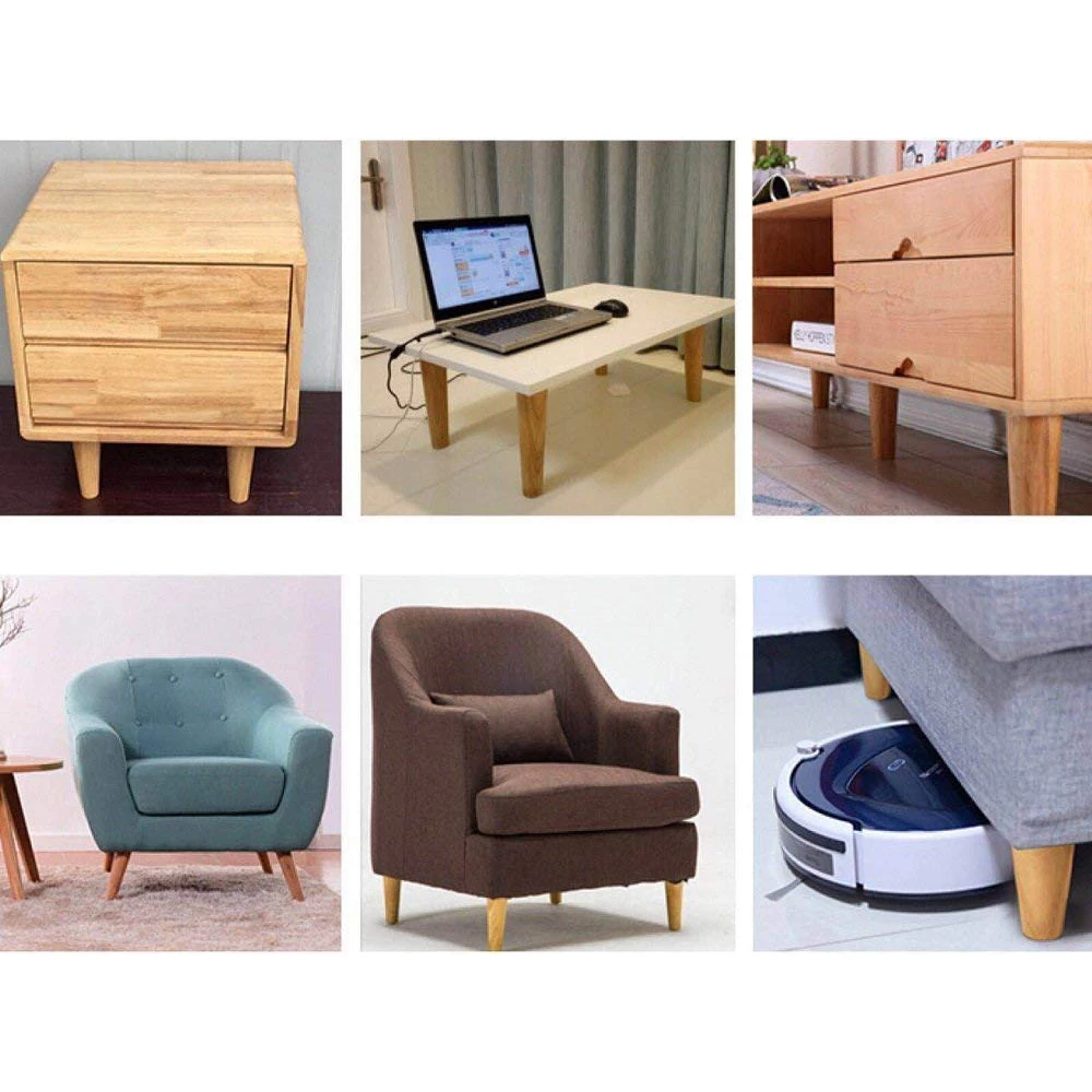 

4Pcs NEW Natural Wood Reliable 60x58x38mm Wood Furniture Leg Cone Shaped Wooden Feet for Cabinets Soft Table