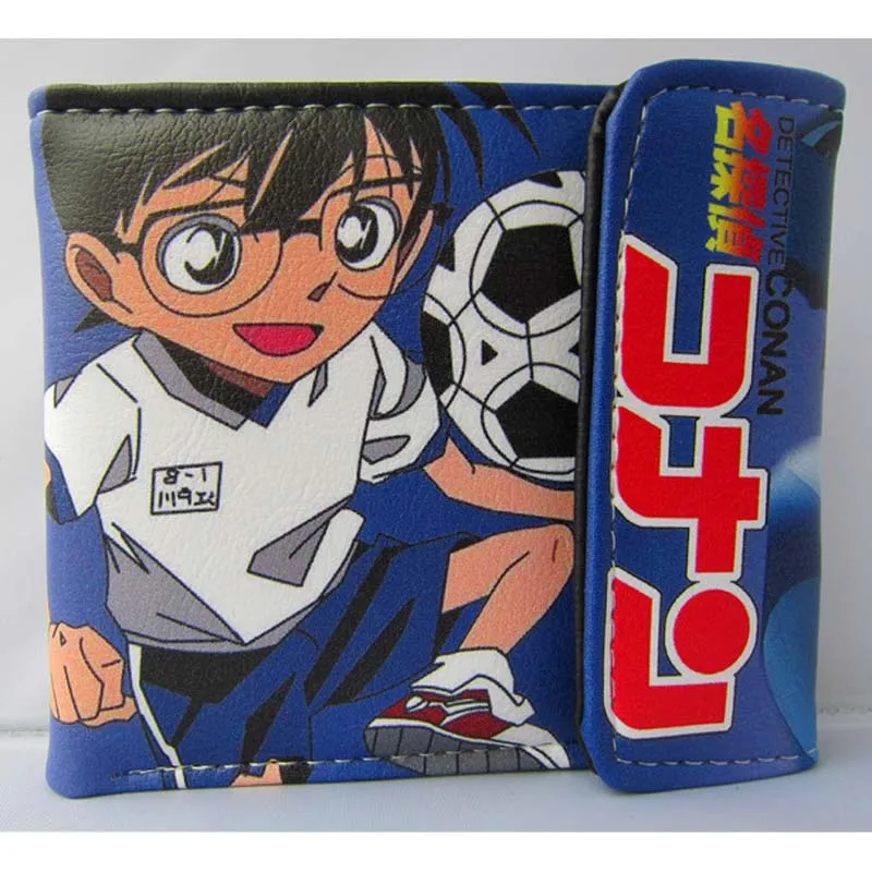 

Japanese Anime Detective Conan PU Short Wallet Conan Case Closed Button Purse