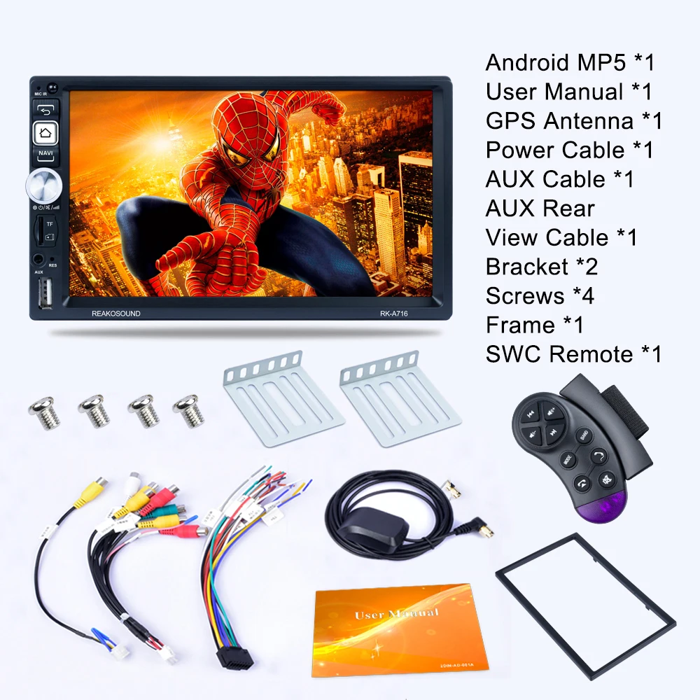 

REAKOSOUND 7'' 2Din Android Universal Car Radio GPS Auto Car Multimedia Player For Volkswagen Nissan Hyundai Kia toyota CR-V