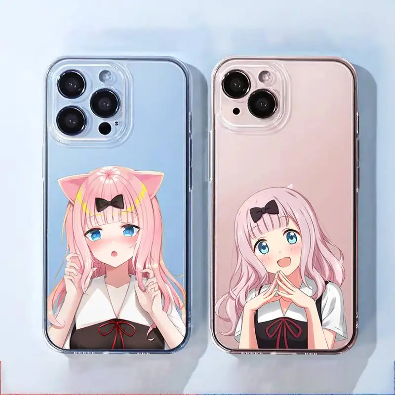 

Anime Love Is War Chika Fujiwara Phone Case For iphone 13 12 11 8 7 plus mini x xs xr pro max Transparent soft