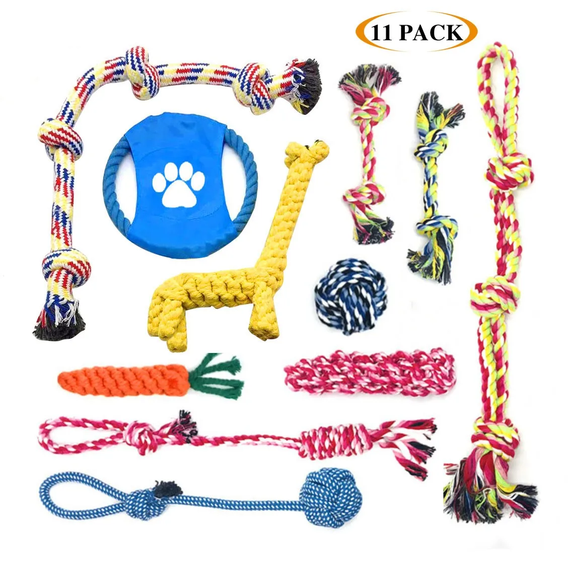 

Dog Toys Set Bulk Rope Interactive for Small Medium Doggy Chew Teeth Cleaning Pet Toy for Aggressive Super Chewers Large Dogs