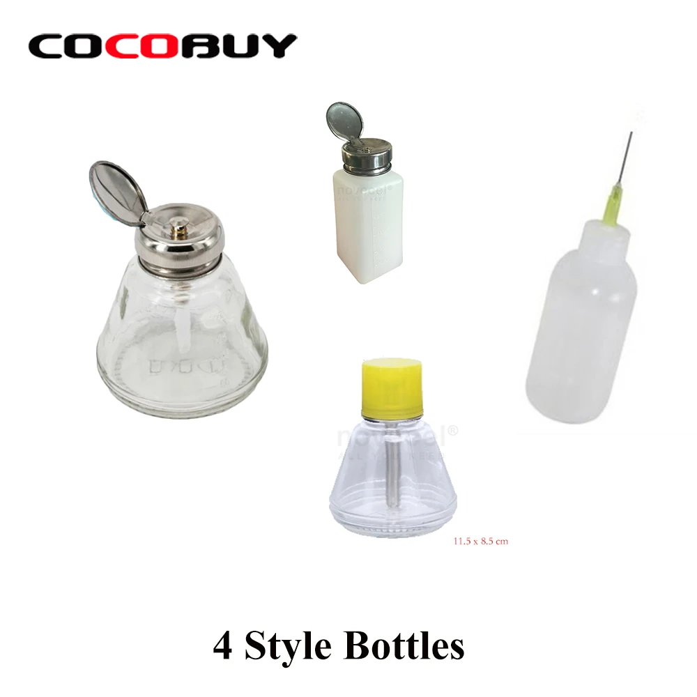 Пластиковая прозрачная бутылка с жидкостью для ремонта мобильных телефонов