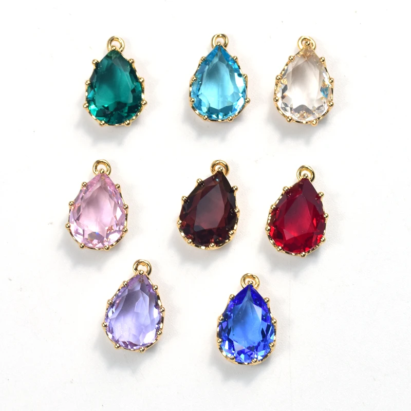 4 шт./лот ювелирные аксессуары ручной работы хрустальные подвески в форме капли