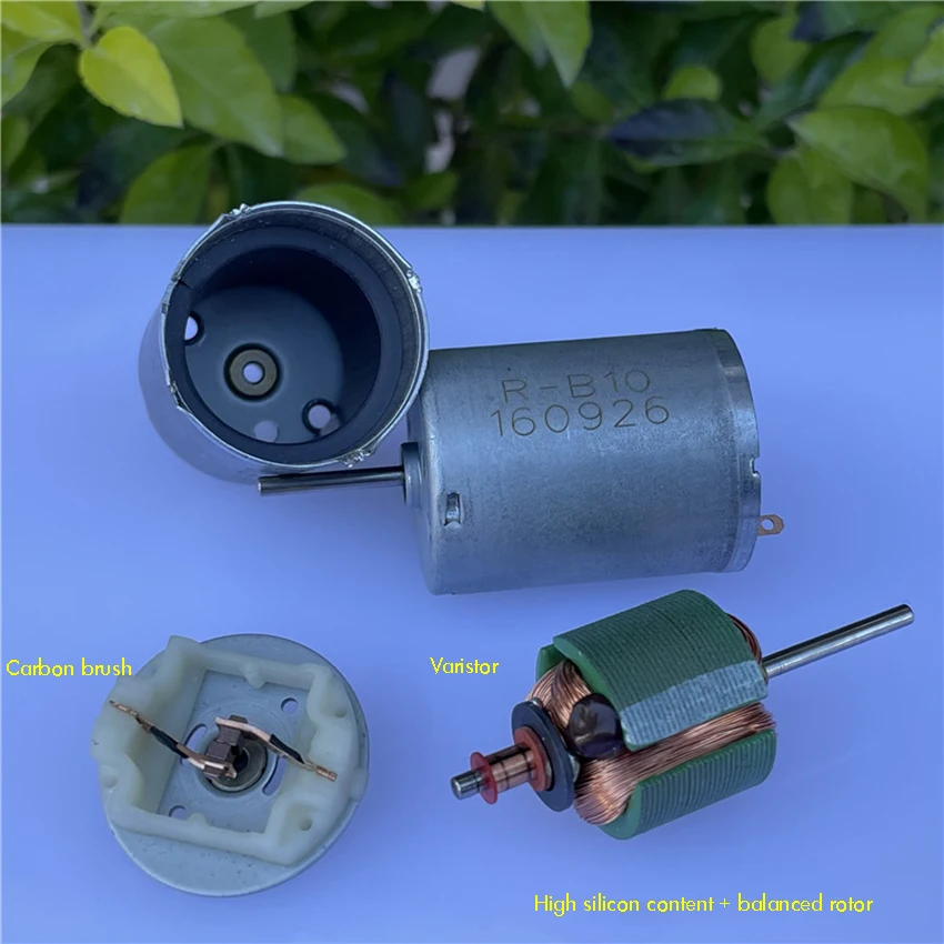 Микродвигатель 370 DC 3.7V-12.0V с угольной щеткой, большим крутящим моментом и низким уровнем шума, длиной валов 16 мм, для пылесоса, вентилятора, DIY модели игрушки.